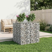 vidaXL Gabion upphöjd säng 2 pcs Silver