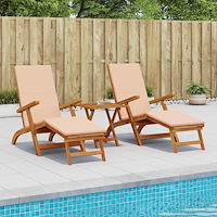 vidaXL Reclining och Fällbar Solstol 2 pcs 55 x 146 x 91 cm