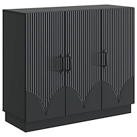 vidaXL Sideboard Svart 89 x 34,5 x 77 cm Konstruerat trä