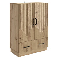 vidaXL Sideboard med låda Artisan-ek 66 x 34,5 x 92 cm Konstruerat trä