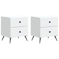 vidaXL Nattduksbord 2 pcs Vit 43 x 34,5 x 47,5 cm Konstruerat trä