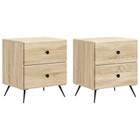 vidaXL Nattduksbord med låda 2 pcs Sonoma-ek 43 x 34,5 x 47,5 cm