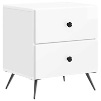 vidaXL Nattduksbord Vit högglans 43 x 34,5 x 47,5 cm Konstruerat trä