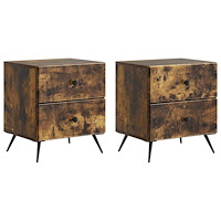 vidaXL Nattduksbord 2 pcs Rökt ek 43 x 34,5 x 47,5 cm Konstruerat trä
