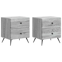vidaXL Nattduksbord med låda 2 pcs Grå sonoma-ek 43 x 34,5 x 47,5 cm
