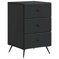 vidaXL Nattduksbord med låda Svart 43 x 41 x 66,5 cm Konstruerat trä