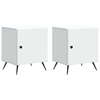 vidaXL Nattduksbord 2 pcs Vit 43 x 34,5 x 50 cm Konstruerat trä