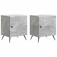 vidaXL Nattduksbord 2 pcs Betonggrå 43 x 34,5 x 50 cm Konstruerat trä