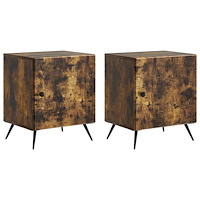 vidaXL Nattduksbord 2 pcs Rökt ek 43 x 34,5 x 50 cm Konstruerat trä