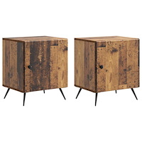 vidaXL Nattduksbord 2 pcs Gammalt trä 43 x 34,5 x 50 cm