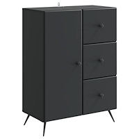 vidaXL Sideboard med låda Svart 66 x 34,5 x 90 cm Konstruerat trä