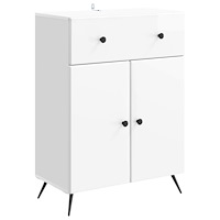 vidaXL Sideboard Vit högglans 66 x 34,5 x 90 cm Konstruerat trä
