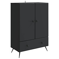 vidaXL Sideboard med låda Svart 66 x 34,5 x 95 cm Konstruerat trä