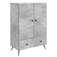 vidaXL Sideboard med låda Betonggrå 66 x 34,5 x 95 cm Konstruerat trä