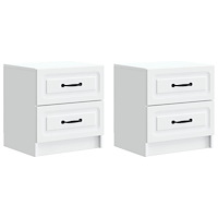 vidaXL Nattduksbord 2 pcs Vit 43 x 34,5 x 44,5 cm Konstruerat trä