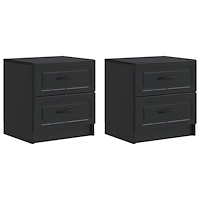 vidaXL Nattduksbord 2 pcs Svart 43 x 34,5 x 44,5 cm Konstruerat trä