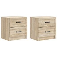 vidaXL Nattduksbord med låda 2 pcs Sonoma-ek 43 x 34,5 x 44,5 cm