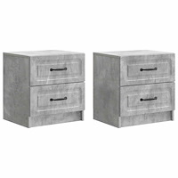 vidaXL Nattduksbord med låda 2 pcs Betonggrå 43 x 34,5 x 44,5 cm