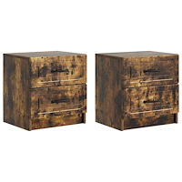vidaXL Nattduksbord 2 pcs Rökt ek 43 x 34,5 x 44,5 cm Konstruerat trä
