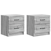 vidaXL Nattduksbord med låda 2 pcs Grå sonoma-ek 43 x 34,5 x 44,5 cm