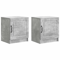 vidaXL Nattduksbord 2 pcs Betonggrå 43 x 34,5 x 47 cm Konstruerat trä