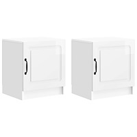 vidaXL Nattduksbord 2 pcs Vit högglans 43 x 34,5 x 47 cm