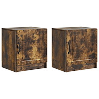 vidaXL Nattduksbord 2 pcs Rökt ek 43 x 34,5 x 47 cm Konstruerat trä