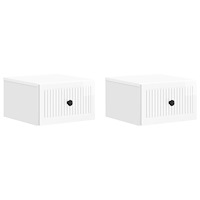 vidaXL Väggmonterat Sängbord 2 pcs Vit högglans 33 x 34,5 x 20 cm