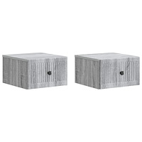 vidaXL Väggmonterat Sängbord 2 pcs Grå sonoma-ek 33 x 34,5 x 20 cm