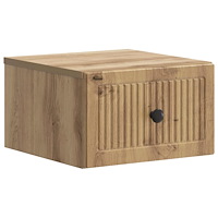 vidaXL Väggmonterat Sängbord med låda Artisan-ek 33 x 34,5 x 20 cm