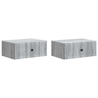 vidaXL Nattduksbord med låda 2 pcs Grå sonoma-ek 49 x 34,5 x 20 cm