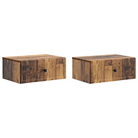 vidaXL Nattduksbord med låda 2 pcs Gammalt trä 49 x 34,5 x 20 cm