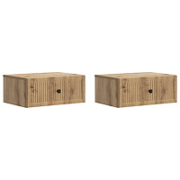 vidaXL Nattduksbord 2 pcs Artisan-ek 49 x 34,5 x 20 cm Konstruerat trä