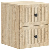 vidaXL Väggmonterat Sängbord med låda Sonoma-ek 33 x 34,5 x 40 cm