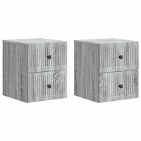 vidaXL Väggmonterat Sängbord 2 pcs Grå sonoma-ek 33 x 34,5 x 40 cm