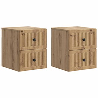 vidaXL Väggmonterat Sängbord 2 pcs Artisan-ek 33 x 34,5 x 40 cm