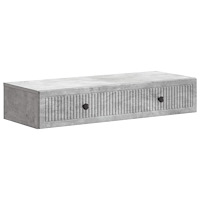 vidaXL Väggmonterad sidobord Betonggrå 87,5 x 34,5 x 17 cm
