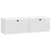 vidaXL Väggmonterad TV-bänk Väggmonterad Vit högglans 98 x 31 x 30 cm