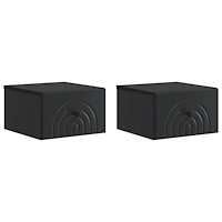 vidaXL Väggmonterat Sängbord med låda 2 pcs Svart 33 x 34,5 x 20 cm