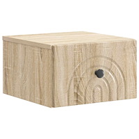 vidaXL Väggmonterat Sängbord med låda Sonoma-ek 33 x 34,5 x 20 cm