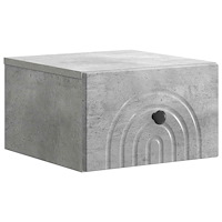 vidaXL Väggmonterat Sängbord med låda Betonggrå 33 x 34,5 x 20 cm