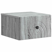 vidaXL Väggmonterat Sängbord med låda Grå sonoma-ek 33 x 34,5 x 20 cm
