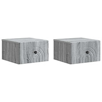 vidaXL Väggmonterat Sängbord 2 pcs Grå sonoma-ek 33 x 34,5 x 20 cm