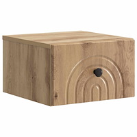 vidaXL Väggmonterat Sängbord med låda Artisan-ek 33 x 34,5 x 20 cm