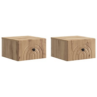 vidaXL Väggmonterat Sängbord 2 pcs Artisan-ek 33 x 34,5 x 20 cm