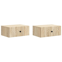 vidaXL Väggmonterat Sängbord 2 pcs Sonoma-ek 49 x 34,5 x 20 cm