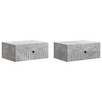 vidaXL Väggmonterat Sängbord 2 pcs Betonggrå 49 x 34,5 x 20 cm