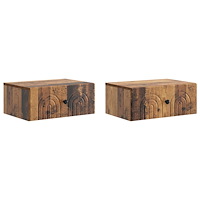 vidaXL Väggmonterat Sängbord 2 pcs Gammalt trä 49 x 34,5 x 20 cm