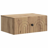 vidaXL Väggmonterat Sängbord med låda Artisan-ek 49 x 34,5 x 20 cm