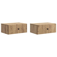 vidaXL Väggmonterat Sängbord 2 pcs Artisan-ek 49 x 34,5 x 20 cm